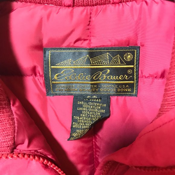 Vintage Eddie Bauer Goose Down Winter Coat Men's Size Small, Red. - Picture 4 of 13